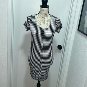 DONATED Striped Bodycon Dress